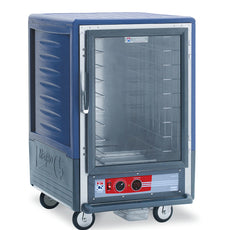 C5 3 Series Holding Cabinet with Insulation Armour, 1/2 Height, Heated Holding Module, Full Length Clear Door, Fixed Wire Slides, 120V, 1440W, Blue