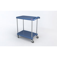 myCart Series 2-shelf Utility Cart with Microban, Blue, 18.3125" x 31.5"