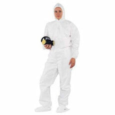 Advantage Pro Disposable Coveralls, White, Elastic w/ Attached Hood & Boots, 3X-Large, 25/case - APP0190-3X-W-ADP