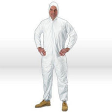 Advantage Plus Disposable Coveralls, White, Elastic w/ Attached Hood & Boots, Small, 25/case - APP0230-S