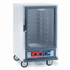 C5 1 Series Holding Cabinet, 1/2 Height, Proofing Module, Full Length Clear Door, Universal Wire Slides
