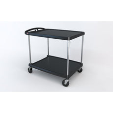 myCart Series 2-shelf Utility Cart, Black, 27.6875" x 40.25"