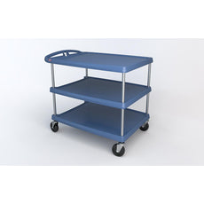 myCart Series 3-shelf Utility Cart with Microban, Blue, 27.6875" x 40.25"