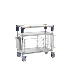 PrepMate qwikSet MultiStation with Accessory Pack 2, 36", Solid Galvanized top and bottom shelves with Chrome posts