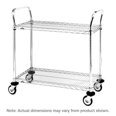 MW Series Utility Cart with 2 Stainless Steel Wire Shelves, 18" x 36" x 38"