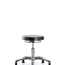 Class 10 Polyurethane Clean Room Stool - Desk Height with Stationary Glides - CLR-PDHSO-CR-RG