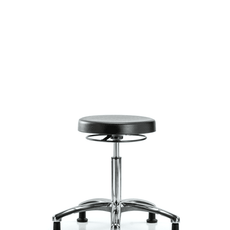 Class 10 Polyurethane Clean Room Stool - Medium Bench Height with Stationary Glides - CLR-PMBSO-CR-NF-RG