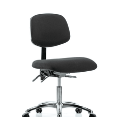 Fabric ESD Chair - Desk Height with ESD Casters in ESD Black Fabric - ESD-FDHCH-CR-T0-A0-EC-ESDBLK