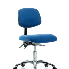 Fabric ESD Chair - Desk Height with ESD Casters in ESD Blue Fabric - ESD-FDHCH-CR-T0-A0-EC-ESDBLU