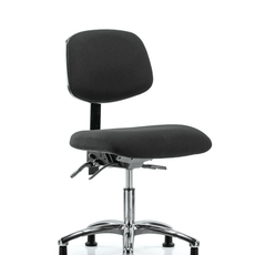 Fabric ESD Chair - Desk Height with ESD Stationary Glides in ESD Black Fabric - ESD-FDHCH-CR-T0-A0-EG-ESDBLK