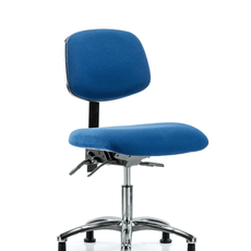 Fabric ESD Chair - Desk Height with ESD Stationary Glides in ESD Blue Fabric - ESD-FDHCH-CR-T0-A0-EG-ESDBLU