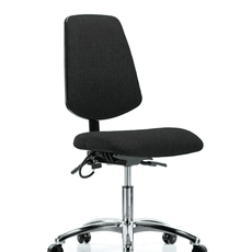 Fabric ESD Chair - Desk Height with Medium Back & ESD Casters in ESD Black Fabric - ESD-FDHCH-MB-CR-T0-A0-EC-ESDBLK