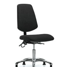 Fabric ESD Chair - Desk Height with Medium Back & ESD Stationary Glides in ESD Black Fabric - ESD-FDHCH-MB-CR-T0-A0-EG-ESDBLK