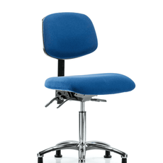 Fabric ESD Chair - Medium Bench Height with ESD Stationary Glides in ESD Blue Fabric - ESD-FMBCH-CR-T0-A0-NF-EG-ESDBLU