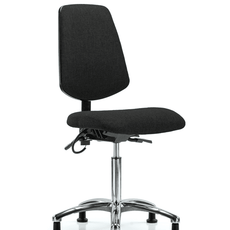 Fabric ESD Chair - Medium Bench Height with Medium Back & ESD Stationary Glides in ESD Black Fabric - ESD-FMBCH-MB-CR-T0-A0-NF-EG-ESDBLK