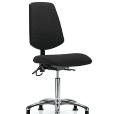 Fabric ESD Chair - Medium Bench Height with Medium Back, Seat Tilt, & ESD Stationary Glides in ESD Black Fabric - ESD-FMBCH-MB-CR-T1-A0-NF-EG-ESDBLK