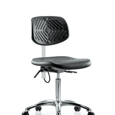 Polyurethane ESD Chair - Medium Bench Height with ESD Casters - ESD-PMBCH-CR-T0-A0-NF-EC
