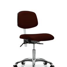 Class 100 Vinyl Clean Room Chair - Desk Height with Casters in Burgundy Trailblazer Vinyl - NCR-VDHCH-CR-T0-A0-CC-8569