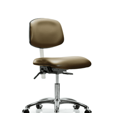 Class 100 Vinyl Clean Room Chair - Desk Height with Casters in Taupe Supernova Vinyl - NCR-VDHCH-CR-T0-A0-CC-8809
