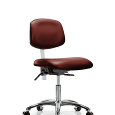 Class 100 Vinyl Clean Room Chair - Desk Height with Casters in Borscht Supernova Vinyl - NCR-VDHCH-CR-T0-A0-CC-8815