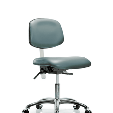 Class 100 Vinyl Clean Room Chair - Desk Height with Casters in Storm Supernova Vinyl - NCR-VDHCH-CR-T0-A0-CC-8822