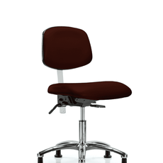 Class 100 Vinyl Clean Room Chair - Desk Height with Stationary Glides in Burgundy Trailblazer Vinyl - NCR-VDHCH-CR-T0-A0-RG-8569