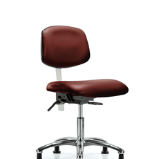 Class 100 Vinyl Clean Room Chair - Desk Height with Stationary Glides in Borscht Supernova Vinyl - NCR-VDHCH-CR-T0-A0-RG-8815
