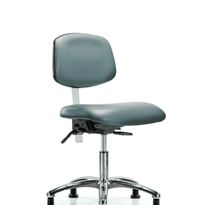 Class 100 Vinyl Clean Room Chair - Desk Height with Stationary Glides in Storm Supernova Vinyl - NCR-VDHCH-CR-T0-A0-RG-8822
