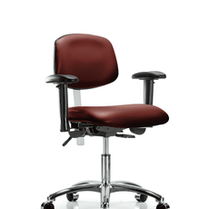 Class 100 Vinyl Clean Room Chair - Desk Height with Adjustable Arms & Casters in Borscht Supernova Vinyl - NCR-VDHCH-CR-T0-A1-CC-8815