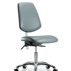 Class 100 Vinyl Clean Room Chair - Desk Height with Medium Back & Casters in Storm Supernova Vinyl - NCR-VDHCH-MB-CR-T0-A0-CC-8822