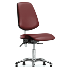 Class 100 Vinyl Clean Room Chair - Desk Height with Medium Back & Stationary Glides in Borscht Supernova Vinyl - NCR-VDHCH-MB-CR-T0-A0-RG-8815