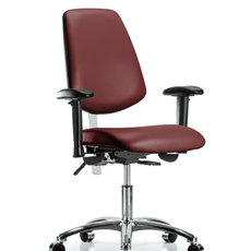 Class 100 Vinyl Clean Room Chair - Desk Height with Medium Back, Adjustable Arms, & Casters in Borscht Supernova Vinyl - NCR-VDHCH-MB-CR-T0-A1-CC-8815