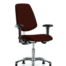 Class 100 Vinyl Clean Room Chair - Desk Height with Medium Back, Adjustable Arms, & Stationary Glides in Burgundy Trailblazer Vinyl - NCR-VDHCH-MB-CR-T0-A1-RG-8569