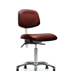 Class 100 Vinyl Clean Room Chair - Medium Bench Height with Seat Tilt & Stationary Glides in Borscht Supernova Vinyl - NCR-VMBCH-CR-T1-A0-NF-RG-8815