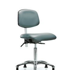 Class 100 Vinyl Clean Room Chair - Medium Bench Height with Seat Tilt & Stationary Glides in Storm Supernova Vinyl - NCR-VMBCH-CR-T1-A0-NF-RG-8822