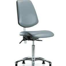 Class 100 Vinyl Clean Room Chair - Medium Bench Height with Medium Back & Stationary Glides in Storm Supernova Vinyl - NCR-VMBCH-MB-CR-T0-A0-NF-RG-8822