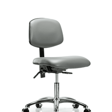 Vinyl Chair Chrome - Desk Height with Casters in Sterling Supernova Vinyl - VDHCH-CR-T0-A0-CC-8840