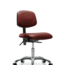 Vinyl Chair Chrome - Desk Height with Seat Tilt & Casters in Borscht Supernova Vinyl - VDHCH-CR-T1-A0-CC-8815