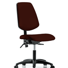 Vinyl Chair - Desk Height with Medium Back & Casters in Burgundy Trailblazer Vinyl - VDHCH-MB-RG-T0-A0-RC-8569