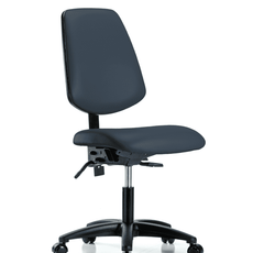 Vinyl Chair - Desk Height with Medium Back & Casters in Imperial Blue Trailblazer Vinyl - VDHCH-MB-RG-T0-A0-RC-8582