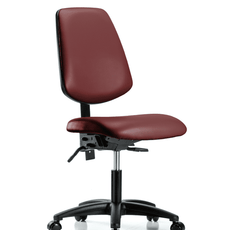 Vinyl Chair - Desk Height with Medium Back & Casters in Borscht Supernova Vinyl - VDHCH-MB-RG-T0-A0-RC-8815