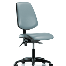 Vinyl Chair - Desk Height with Medium Back & Casters in Storm Supernova Vinyl - VDHCH-MB-RG-T0-A0-RC-8822