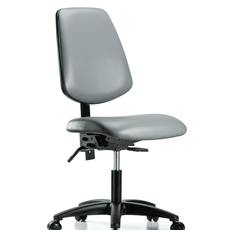 Vinyl Chair - Desk Height with Medium Back & Casters in Sterling Supernova Vinyl - VDHCH-MB-RG-T0-A0-RC-8840