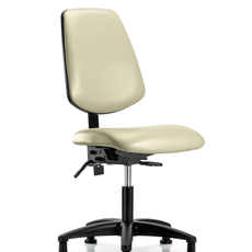 Vinyl Chair - Desk Height with Medium Back & Stationary Glides in Adobe White Trailblazer Vinyl - VDHCH-MB-RG-T0-A0-RG-8501