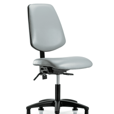 Vinyl Chair - Desk Height with Medium Back & Stationary Glides in Dove Trailblazer Vinyl - VDHCH-MB-RG-T0-A0-RG-8567