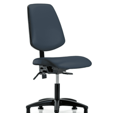 Vinyl Chair - Desk Height with Medium Back & Stationary Glides in Imperial Blue Trailblazer Vinyl - VDHCH-MB-RG-T0-A0-RG-8582