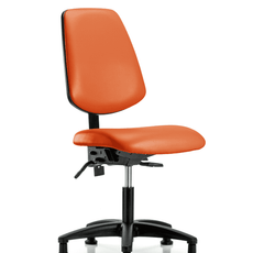 Vinyl Chair - Desk Height with Medium Back & Stationary Glides in Orange Kist Trailblazer Vinyl - VDHCH-MB-RG-T0-A0-RG-8613