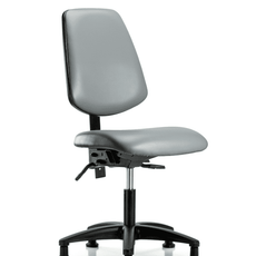 Vinyl Chair - Desk Height with Medium Back & Stationary Glides in Sterling Supernova Vinyl - VDHCH-MB-RG-T0-A0-RG-8840