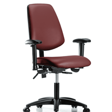 Vinyl Chair - Desk Height with Medium Back, Adjustable Arms, & Casters in Borscht Supernova Vinyl - VDHCH-MB-RG-T0-A1-RC-8815