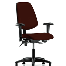 Vinyl Chair - Desk Height with Medium Back, Adjustable Arms, & Stationary Glides in Burgundy Trailblazer Vinyl - VDHCH-MB-RG-T0-A1-RG-8569